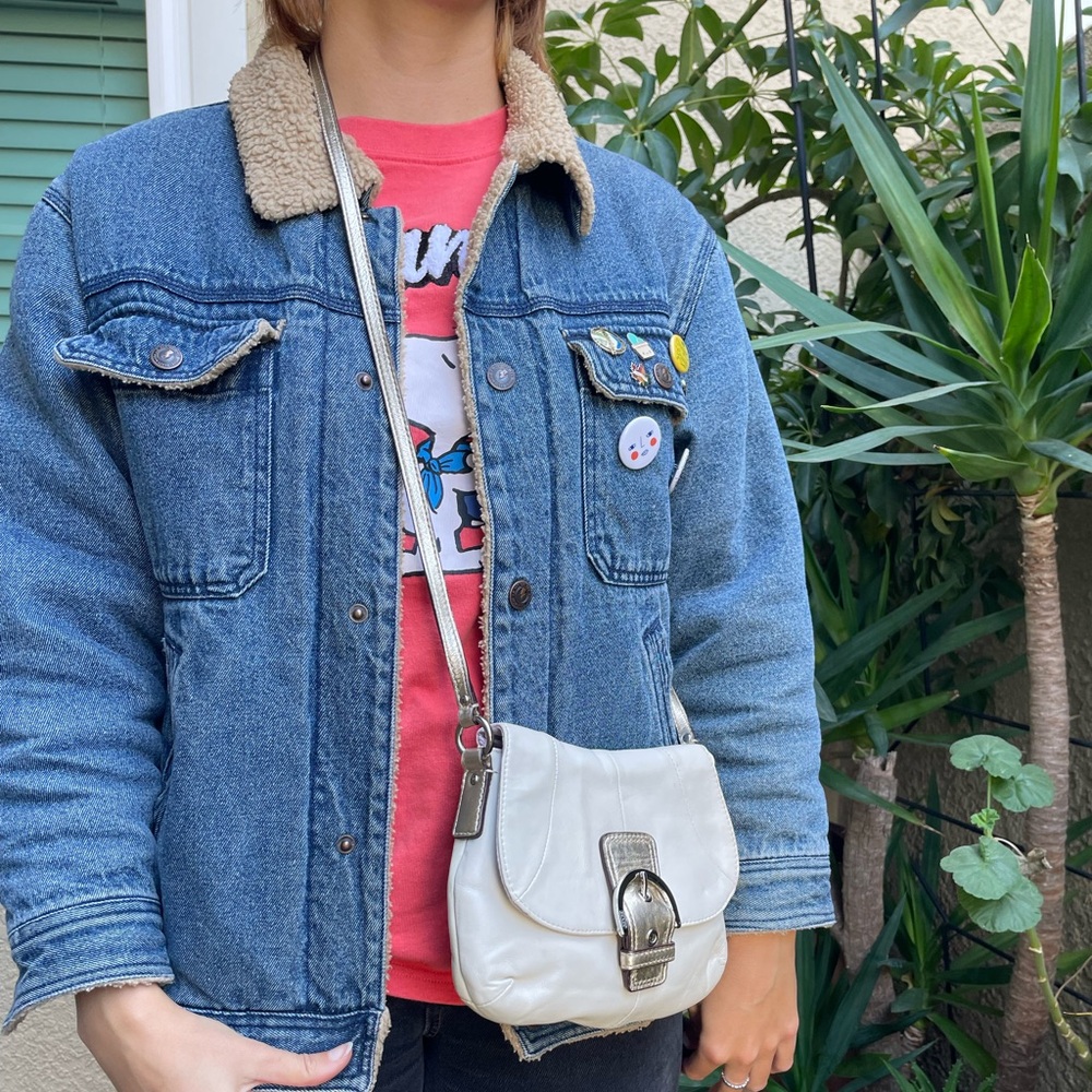 Vintage cream/gold Coach SoHo leather mini bag with silver hardware - Picture 5 of 14